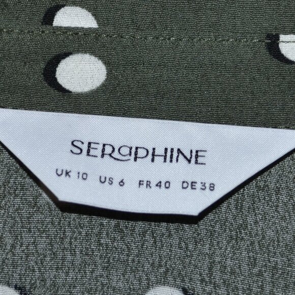 Seraphine Bless Green Polka Dot Maternity & Nursing Shirt Dress Wrap Dress - Picture 4 of 16